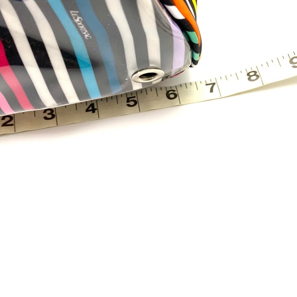 LeSportsac black white stripe multicolor tote - Picture 9 of 14